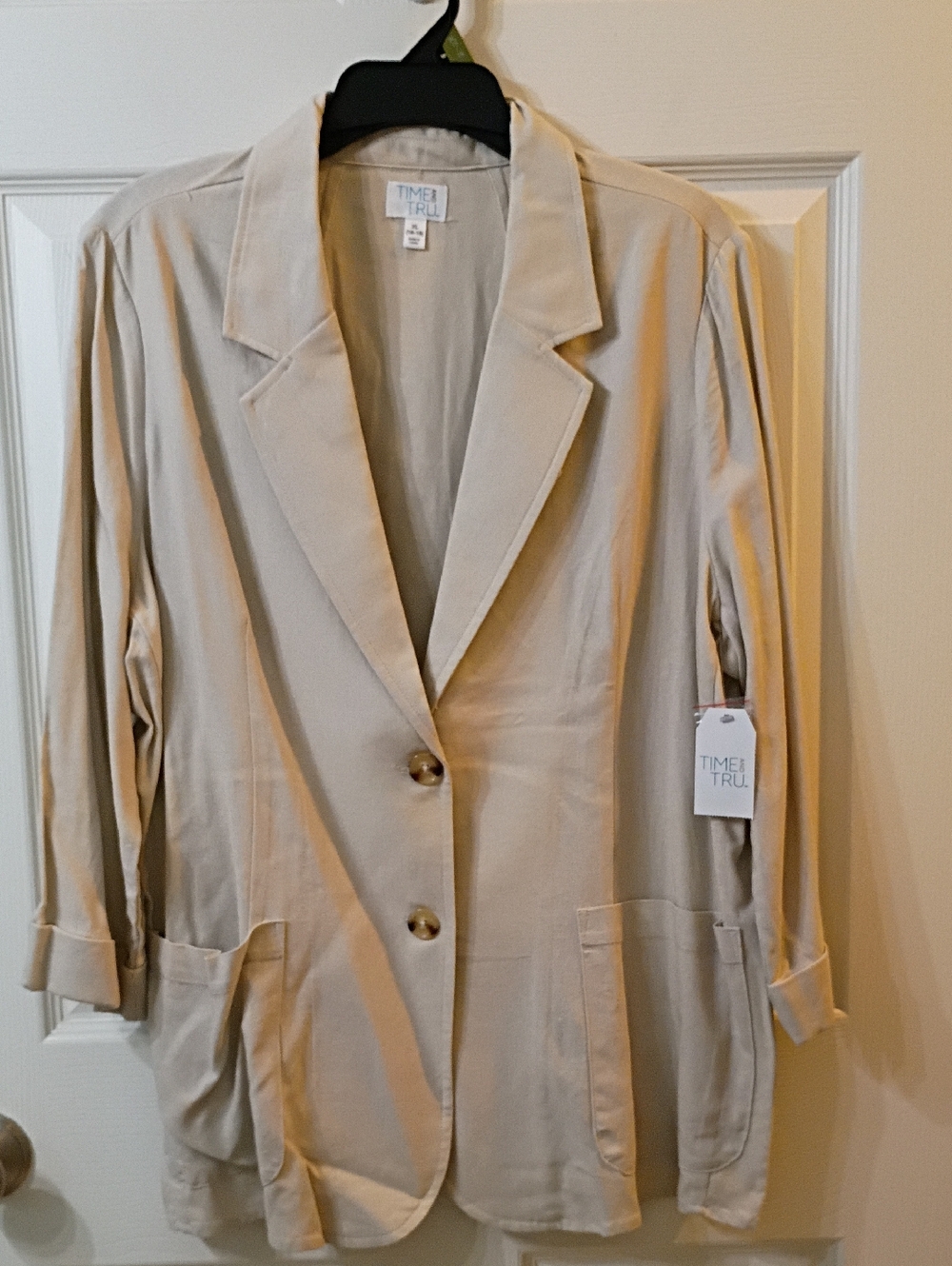 Time and Tru Beige Single-Breasted Blazer